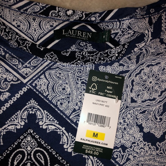 NWT Lauren Ralph Lauren Chemise Medium - Picture 6 of 9